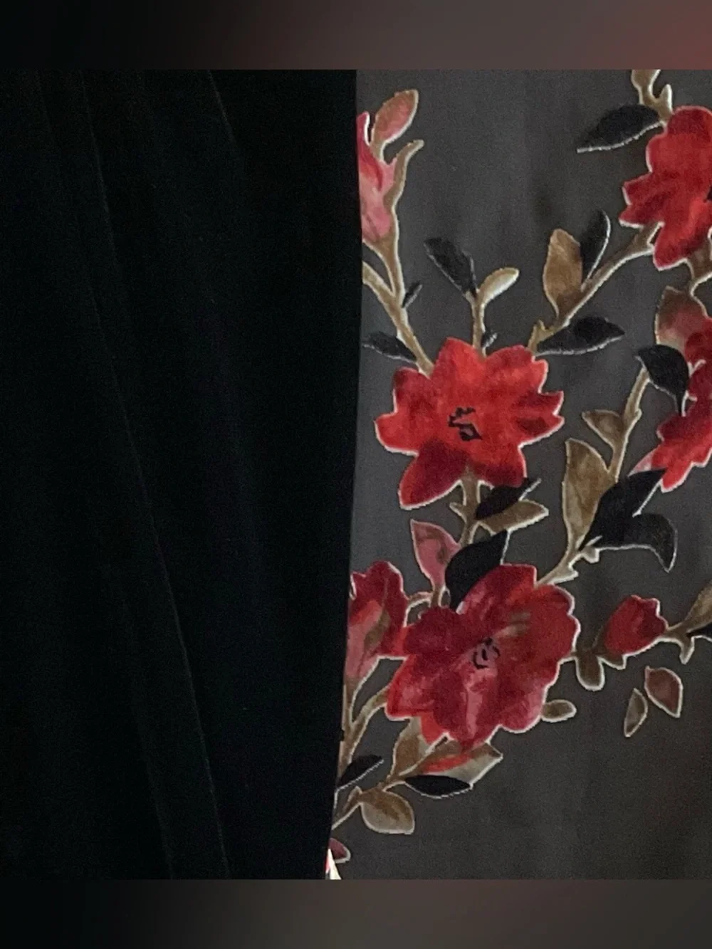 Macy’s Black Velvet-Like Reversible Shawl or Scarf